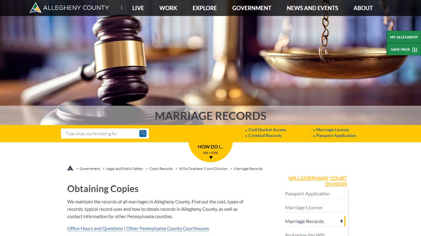 Wills and Orphans’ Court Records | Marriage | Obtaining Records